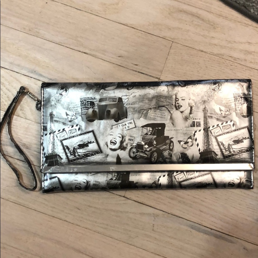 Wristlet Black and Silver VINTAGE. NEW w/ plastic!